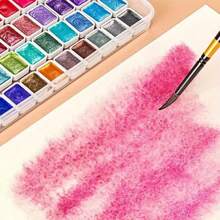 60 色珍珠水彩颜料：金属固体颜料便携式绘画艺术套装 - 适合艺术家、成人和专业人士的完美节日礼物 - 60 colors - 查看 5