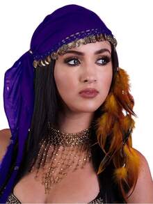 1 قطعة مجوهرات رقص البطن شاح رأس مزين بالعملة إكسسوارات أداء الرقص تاج شعبي (يتم شحن العبوة الخارجية للمنتج بشكل عشوائي) لون المنتج قد يختلف عن الصورة - متعدد الألوان - مشاهدة 2