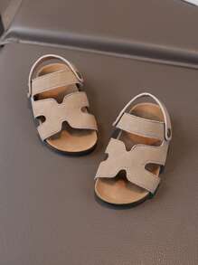 1 双婴儿露趾凉鞋，适合幼儿男孩和女孩的夏季平底鞋
