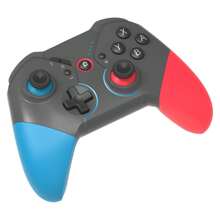 Controlador inalámbrico TOPWOLF Pro Gamepad con doble vibración, compatible con Switch/Lite/Oled/PC/Android/iOS/Steam, función de despertar, función de ráfaga de tres velocidades ajustables, giroscopio de seis ejes - Azul + rojo (cuerpo principal negro) - Ver 4