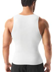 Men's Slimming Vest Tummy Control Shapewear Tank Top Chest Compression Shirt Body Shaper Gynecomastia Compression Undershirts Shaping Belly Abdomen Underwear Gym Workout - 白色 - 查看 6