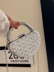 A Simple, Fashionable And Exquisite Girl's Crossbody Bag, Mini Exquisite Princess Style Diamond Inlaid Crossbody Bag With Red Envelope At The Mouth, Perfect For Queuing Up To Give Girl The Perfect Gift At Banquets And Gatherings - Multicolor - View 4