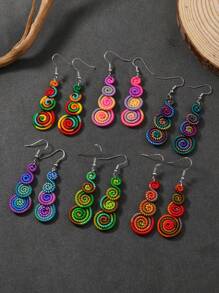 Handmade Colorful Retro Woven Rainbow Earrings, Fashionable Earrings For Women, Elegant Accessories For Home, Casual, Street, Party, Classic Souvenir, Ideal Gift For Valentine's Day, Birthday, Anniversary