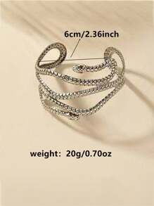 1 European And American, Exaggerated Personalized, Niche, Versatile, High-End, Snake Like Elegant Bohemian Style, Made Of Iron, Suitable For Women To Wear - Suitable For Daily Wear, Vacation, Parties And Other Places To Wear