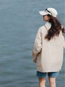 Women Sunscreen Jacket, Summer Thin Breathable Loose Couple Sun Protection Clothing