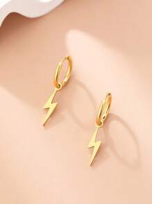 2 件闪电不锈钢耳环，简约百搭，适合日常佩戴 - 閃電耳環 - 查看 4