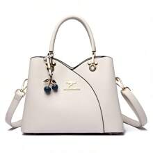 2025 Spring/Summer New Women's Bag, Patchwork Geometric Elements Versatile Large Capacity Women's Shoulder Bag, Simple Handbag Mom Bag