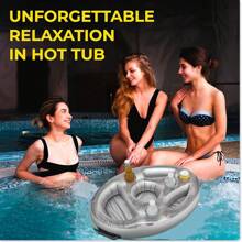 Summer Inflatable 8-Cup Holder Floating Tray, Pool Party Beverage, Fruit, Beer, Ice Bar - Multicolor - View 2
