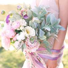 1 件人造羊耳茎，7.8 英寸植绒鼠尾草叶植物，适用于婚礼派对家居装饰和节日派对装饰（植绒绿） - 彩色 - 查看 5