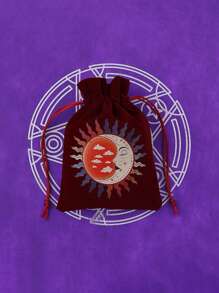 1/6pcs Hot Stamping Velvet Drawstring Pouches - Jewelry Bag - Polyester Tarot Pouch With Astrological, Celestial, And Tree Of Life Designs - Multipurpose Storage For Jewelry, Dice, Cosmetics - Perfect Gift For Travelers & Occult Enthusiasts - A2 - View 13