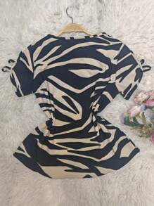 VILA DAS COMPRAS LTDA WOMEN'S CREPINHO SHORT SLEEVE BLOUSE - 黑色 - 查看 2