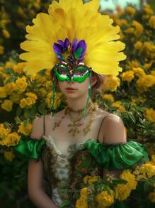 1 st. Elegante veren vermomming masker hoofdtooi, carnaval hoofddeksel, showgirl kostuum accessoires voor vrouwen