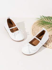 Kids Cute Bow Princess Flat Shoes - White - View 3