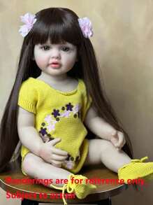 Lifelike 55 CM Can Stand Reborn Doll Toy With Full Soft Vinyl Body 22 Inch Alive Newborn Bebe Lovely Dress Up Birthday Gift (Some Parts Random)