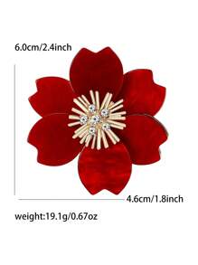 Broche de flor de acrilico con rhinestones elegante para hombres, accesorio de alfiler para traje, regalo para fiestas y recepciones