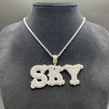 Customized Engraved Letter Pendant With Cubic Zirconia In Brass, DIY Personalized Hip Hop Necklace Jewelry For Couples, Comes With 1 Braided Chain,Frosted Silver,Stylish,Unisex,Vintage,Goth,Cuties,Custom,Personalized,Unique,Ideal Gifts For Him,Ideal Gifts For Her,Her,Boyfriend,Girlfriend,Dad,Mom,Family,Friends,Pets,Son,Daughter,Grandparents,For Anniversaries,For Birthdays,For Daily Wear,For Weddings,For Graduation,For Prom,For Party,Vacay Vibe,School Supplies,Back To School,For Office,For School,For Classroom,For Teacher Gifts,For University,For Colleague,For Dorm Rooms,For Teacher,For Boys And Girls,For Teenagers,Junior High School Students,Middle School Students,High School Senior High School Students,College Students,University Students,Freshman,Sophomore,Underclassmen,Customized Fashion Word Necklaces,Street Casual Chic - Multicolor - View 25