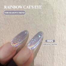 Miss Comoy 15ML 激光彩虹猫眼指甲油，2025年新款网络红人热销款，爆闪冰半透明彩色玻璃珠小灯泡搭配水晶猫眼凝胶美甲，美甲DIY美甲沙龙常用粘合剂美甲 - 彩色 - 查看 11