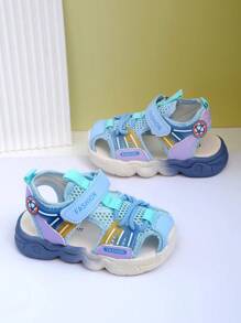 Dép xăng đan hở mũi mùa hè cho trẻ em, giày thể thao đi biển cho trẻ mới biết đi Unisex - Xanh đậm - Xem 4