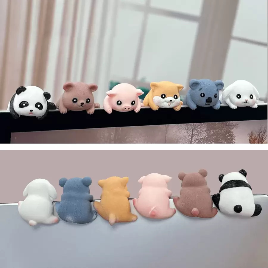 Creative Cute Animal Figurine Decoration Accessory For Computer, TV Monitor, Car Navigation Display