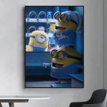 1pc Wall Arts Posters Anime Vintage D - Despicable Daddy 4 Posters Fancy Living Room Bar Wall Painting Retro Decorative Painting In The Middle, Suitable For Living Room, Dining Room Or Bathroom, Room Decoration, High Quality Without Frame, Indoor/Outdoor Canvas Art, Frameless
