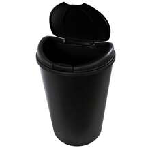 Holiday Discount 12.8 Gallon Trash Can, Semi Round Touch Top Kitchen Trash Can, Black