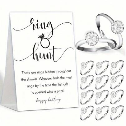 Trò chơi săn nhẫn 51 chiếc, Trò chơi tiệc cô dâu với nhẫn, một biển báo và 50 chiếc nhẫn, Trò chơi tiệc cô dâu và tiệc cưới cho khách, Trò chơi tiệc đính hôn, Trang trí tiệc cô dâu