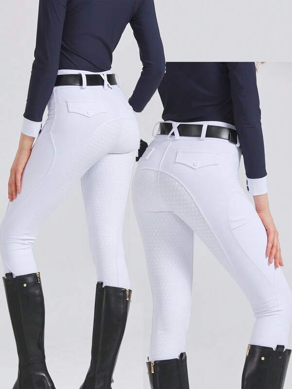 Professional All-Season Quick-Dry Equestrian Riding Pants, High Stretch, Abrasion-Resistant, Silicone Anti-Slip, Tight-Fitting Sports Equestrian Apparel (Without Thermal Lined)