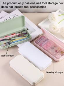 Multi-Functional Tool Storage Box | Pink, White, Green, Beige Nail Art Tool Storage Box, Candy-Colored Portable Storage Box For Nail Tools, Jewelry, Cosmetics And Other Small Items, Nail Salon Home Studio Storage Box - Multicolor - View 6