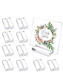 Acrylic Name Card Slot Stand Holder, Transparent, Acrylic Stands Clear Place Card Holders,Acrylic Card Display Stand For Wedding Table Number