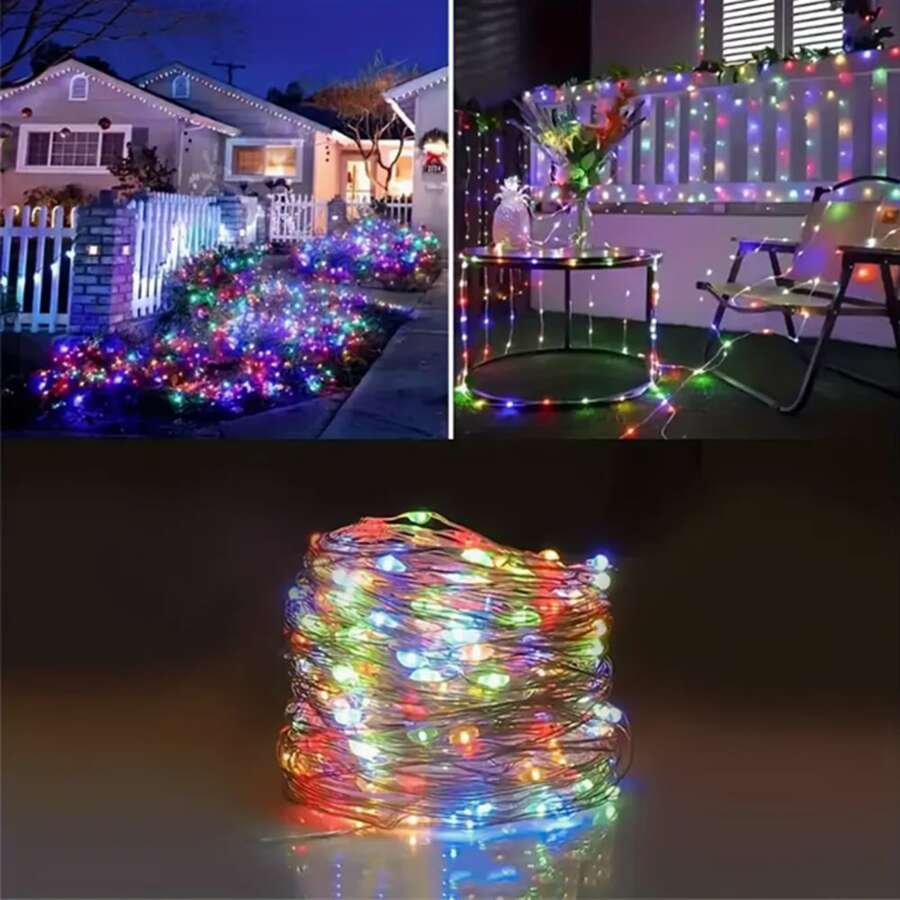 LED 灯串 20m200LED 暖白色白色多色童话灯，USB 电源供电童话灯串，防水银线铜线灯串适用于 DIY 婚礼宿舍、卧室、派对、花卉装饰、生日装饰、校园装饰、节日装饰、庭院花园装饰等