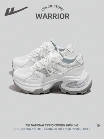 WARRIOR 1 双女式网眼透气系带厚底百搭低帮户外休闲厚底运动鞋