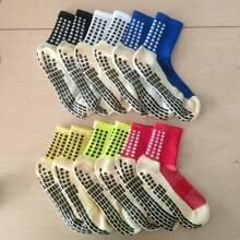 1/2/4/6/10 Pairs Men's Cushioned Compression Mid-Calf Soccer Socks, Anti-Slip For Training & Matches