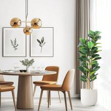 Broadfashion Faux Fiddle Leaf Fig Tree 5/6/7 FT, Artificial Ficus Tree With Tall Artificial Plants, Lifelike Fake Tree For Home Decor Living Room Indoor Outdoor - 5ft - 查看 3