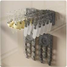 1 件装吸盘式晾衣架，可折叠衣架带夹子，壁挂式，用于晾晒袜子、内衣、浴室 - 彩色 - 查看 5