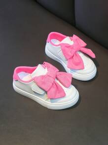 女童时尚蝴蝶结运动鞋，公主滑板鞋，软底，舒适休闲，适合学生日常活动和户外穿着，春夏季 - 粉色 - 查看 6