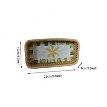 3 piezas/1 pieza Bandeja rectangular de rattan para frutas, bandeja de almacenamiento multifuncional para frutas, exquisita para restaurantes