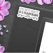 1PC 3-Inch Removable Outdoor Waterproof Vinyl Creative Gift Sticker With Funny Humor Quote Design It's Not Smut It's Cliterature Ideal For Laptop, Tablet, Phone Case, Notebook, Journal, Desk, Study Supplies, Dorm Wall Decor, Water Bottle, Tumbler, Pencil Case, Suitcase, Skateboard, Office Desk, Folder, Kindle Literature Pun Sticker, Book Lover Sticker - Multicolor - View 6