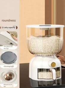 10KG Capacity Airtight Sealing Rice Storage Container, Household Moisture And Insect Proof Rice Bin, Measuring Cup Design Rice Canister - Multicolor - View 6