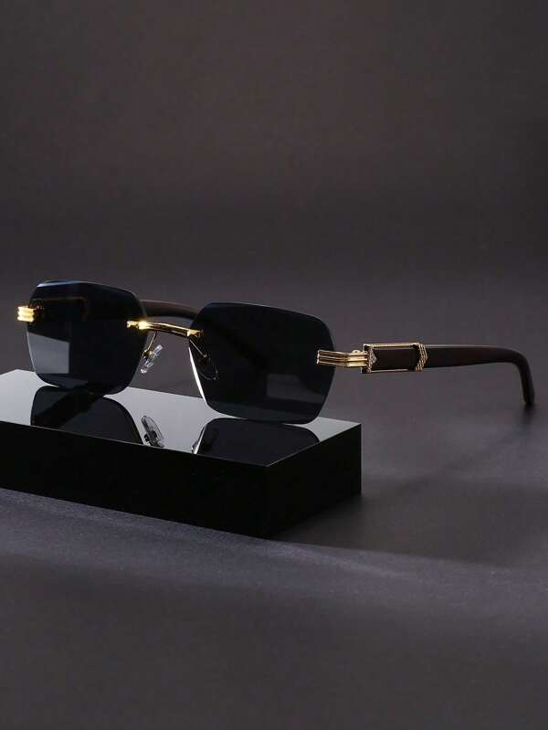 1pc Fashionable Frameless Black Summer Beach Y2K Driving Fashion Glasses