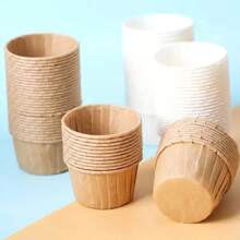 Envoltorios de papel para magdalenas de 50 piezas, estuches para tazas de hornear, cajas para Muffins, herramientas de decoración de pasteles de cocina, molde para pasteles KUQA - Blanco - Ver 5
