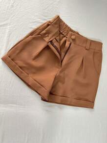 ISA Modas / Short alfaiataria com  detalhe elástico na atrás com bolso com zíper com botão/ elegante/classico