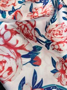 1pc Women's Elegant Floral Print 70cm Square Silk-Like Scarf, Versatile Headband/Bandana, Lightweight For All Seasons
