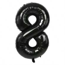 1/2 件黑色数字气球 40 英寸 1-80 数字铝膜气球适用于生日派对、周年纪念日等派对室内外装饰,营造派对氛围 - 黑色 - 查看 23