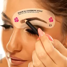 24-In-1 Eyebrow Stencil Kit - For Women, Ideal For Beauty Shaping And Makeup - Multicolor - View 1