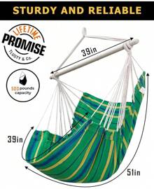 Hammock Chair Swing (500 Lbs Max) - Hanging Hammock Chair Rope Swing Indoor Hammock Chair,Outdoor Furniture,Swing Chair For Room,Amaca Para Adultos,Hamacas Para Adultos,Columpio Para Patio,Swing Sets Backyard, Patio Furniture Set For Bedroom, Outdoor, Patio, Bedroom, Porch, Deck - Sturdy Steel Bar With Anti-Slip Safety Rings - B 格林 - 查看 4
