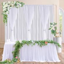 Fundal din tul strălucitor cu luminițe sclipitoare - Fundal pentru fotografie de nuntă și petrecere de 5,25x10FT - Cortină transparentă 1/2 panouri pentru decor de ziua de naștere/logodnă/sărbători, cadouri de absolvire, decorațiuni de ziua de naștere, decorațiuni de petrecere, burlăcițe, vară, plajă, înapoi la școală, rechizite școlare, decor de cameră