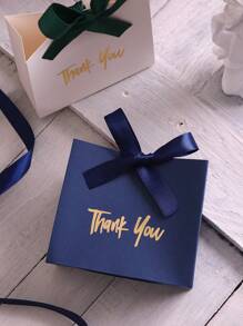 5pcs Elegant Mini Gift Bags/Box With Gold Ribbon And Thank You Design, Perfect For Wedding Favors, Party Goodies, And Small Gifts Ideal For Birthday, Gender Reveal, Christmas, And Halloween Treats, Thank You Design Fall Autumn,Christmas Valentine Day