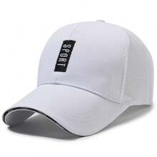1 pieza Gorra de béisbol de malla transpirable con protección solar, decoración de metal bordado, estilo casual bohemio, lindo, para uso en cualquier época del año