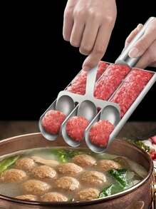 2 piezas Máquina para hacer albóndigas de acero inoxidable antiadherente - Perfecta para cocinas de autocaravanas, cocinas del hogar, picadores de carne de triple acero inoxidable 304 que garantiza la seguridad alimentaria, utensilios de cocina