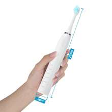 Hailicare 电动牙刷 - 6 个超清洁刷头、18000 RPM 超声波振动、6 种自定义刷牙模式、5 种智能模式 4 级调节、IPX7 防水 - 白色 - 查看 7